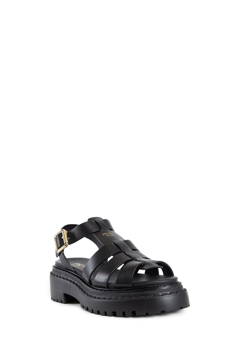 PRADA WOMAN BLACK SANDALS & SLIDES