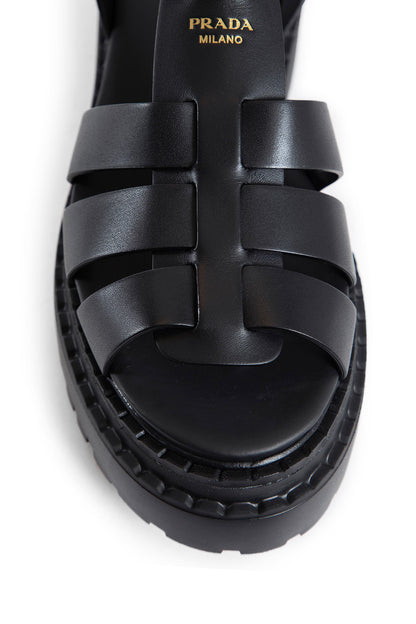 PRADA WOMAN BLACK SANDALS & SLIDES