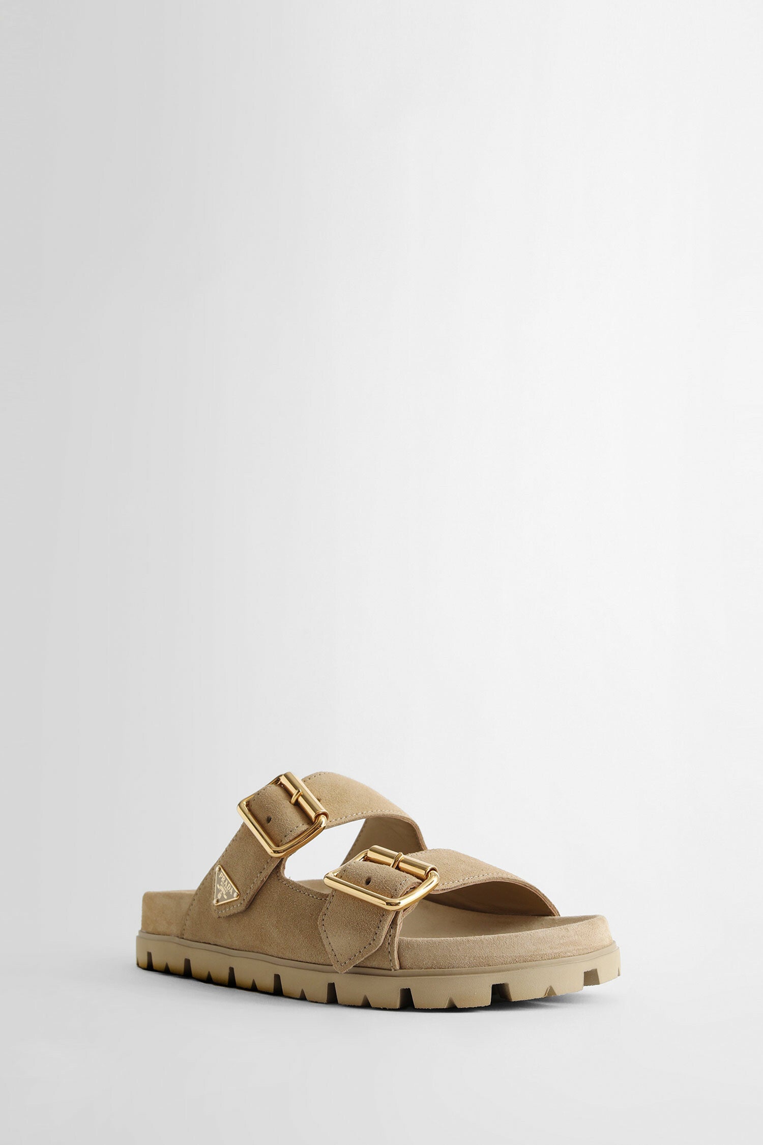 PRADA WOMAN BEIGE SANDALS & SLIDES