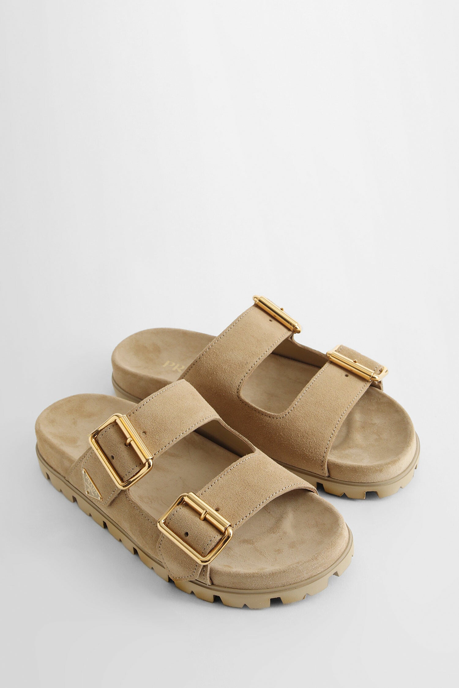 PRADA WOMAN BEIGE SANDALS & SLIDES