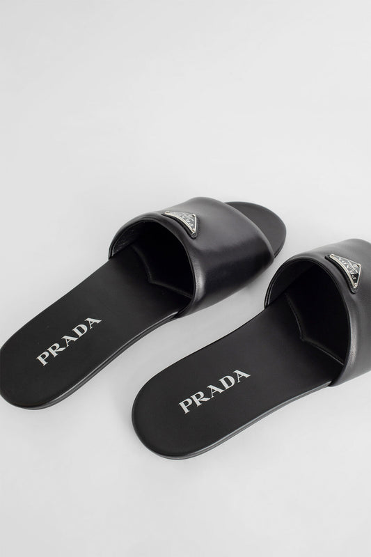 PRADA WOMAN BLACK SANDALS & SLIDES