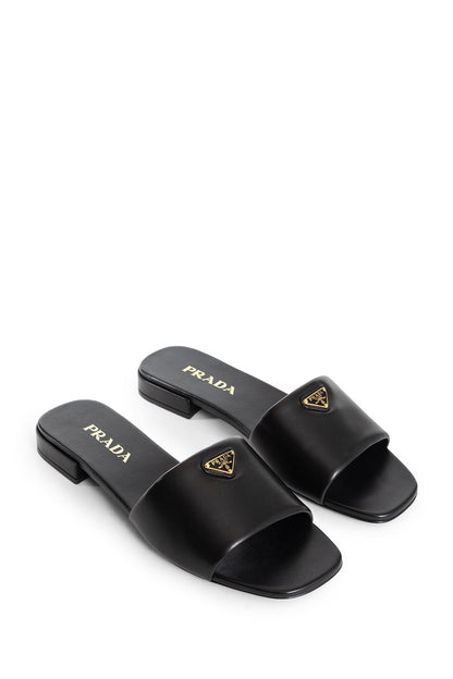 PRADA WOMAN BLACK SANDALS & SLIDES