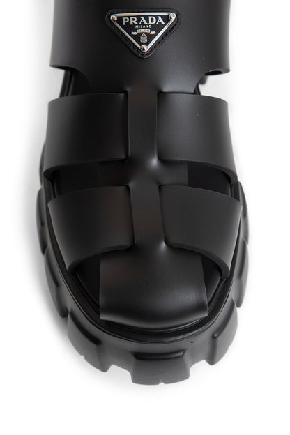 PRADA WOMAN BLACK SANDALS & SLIDES