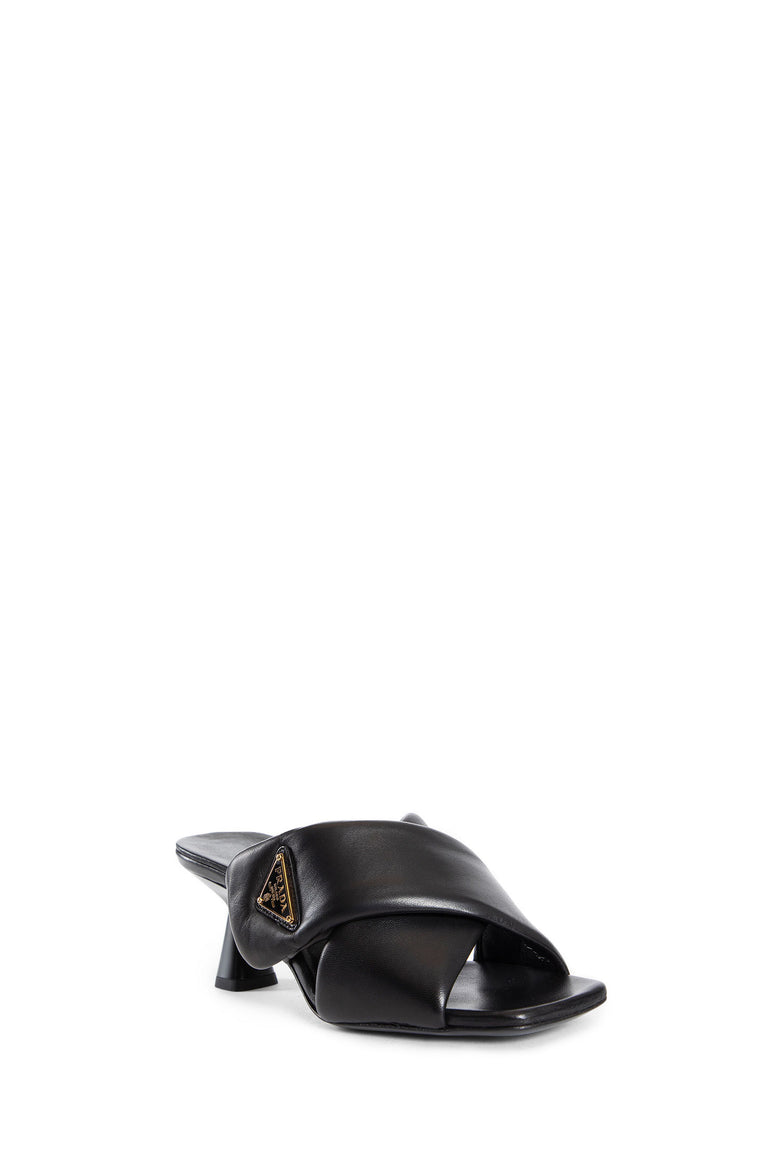 PRADA WOMAN BLACK SANDALS & SLIDES