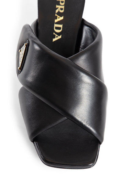 PRADA WOMAN BLACK SANDALS & SLIDES