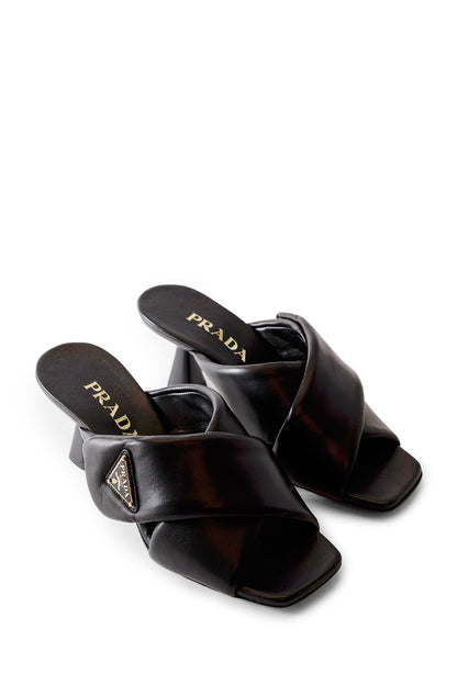 PRADA WOMAN BLACK SANDALS & SLIDES