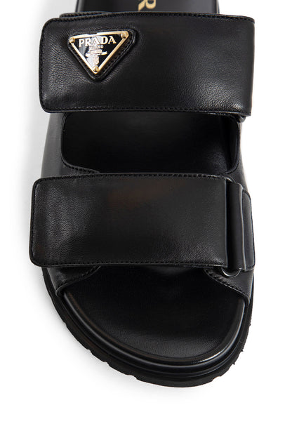 PRADA WOMAN BLACK SANDALS & SLIDES