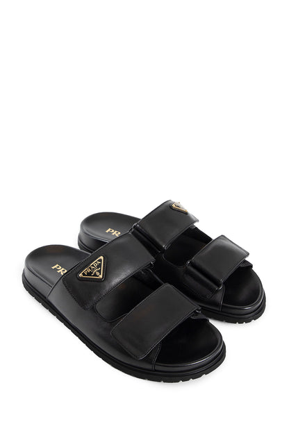 PRADA WOMAN BLACK SANDALS & SLIDES