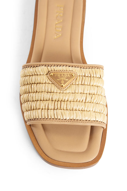 PRADA WOMAN BEIGE SANDALS & SLIDES