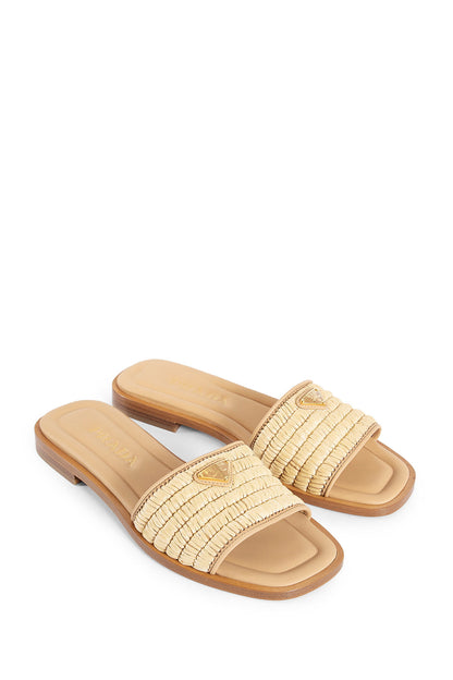 PRADA WOMAN BEIGE SANDALS & SLIDES