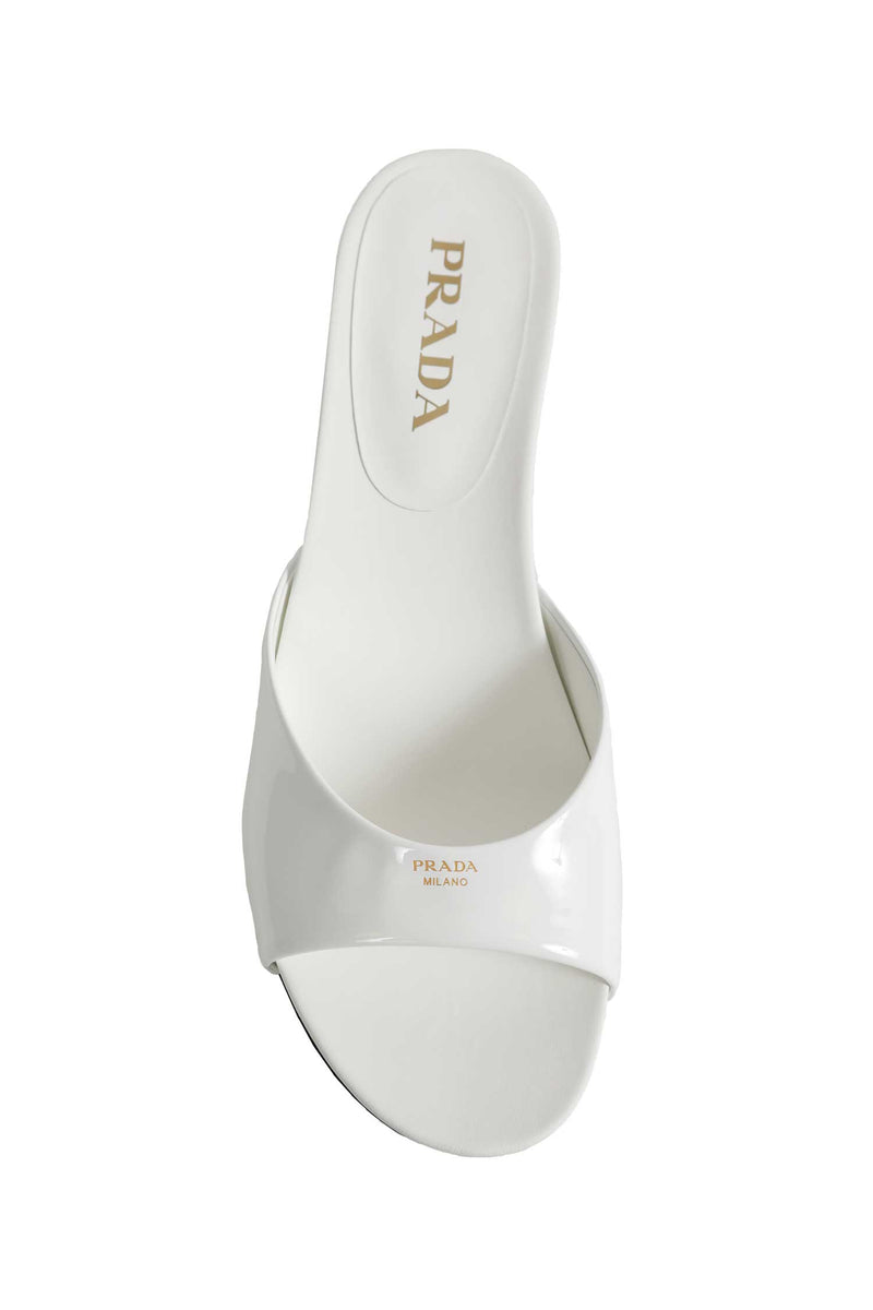 PRADA Patent Leather Kitten Heel Sandals woman