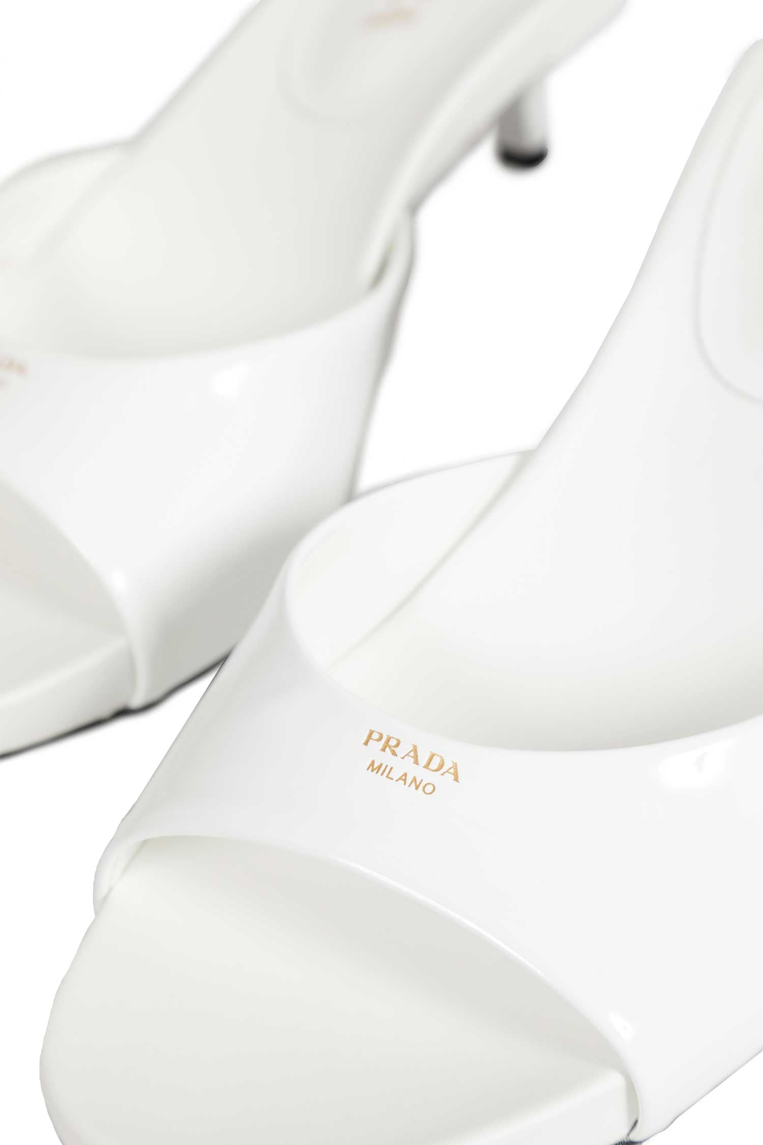 PRADA Patent Leather Kitten Heel Sandals woman