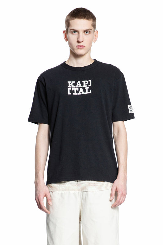 KAPITAL MAN BLACK T-SHIRTS & TANK TOPS