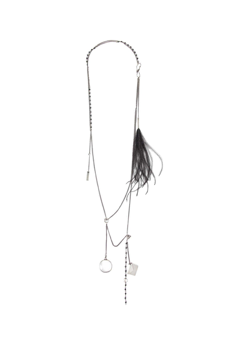 ANN DEMEULEMEESTER Afsar Beaded Necklace with Feathers woman