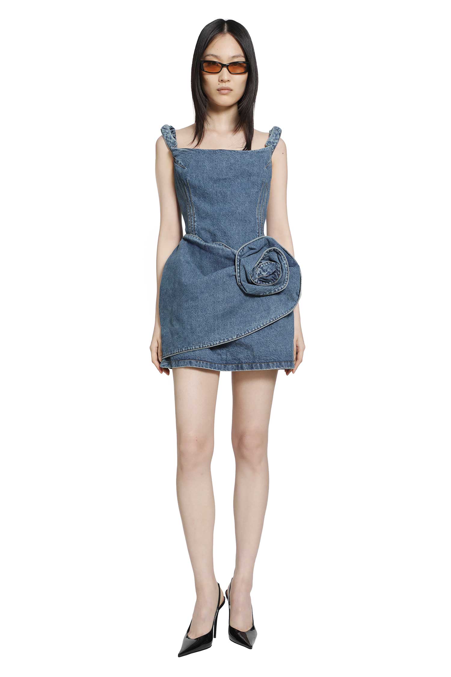 MAGDA BUTRYM Off-Shoulder Denim Mini Dress woman
