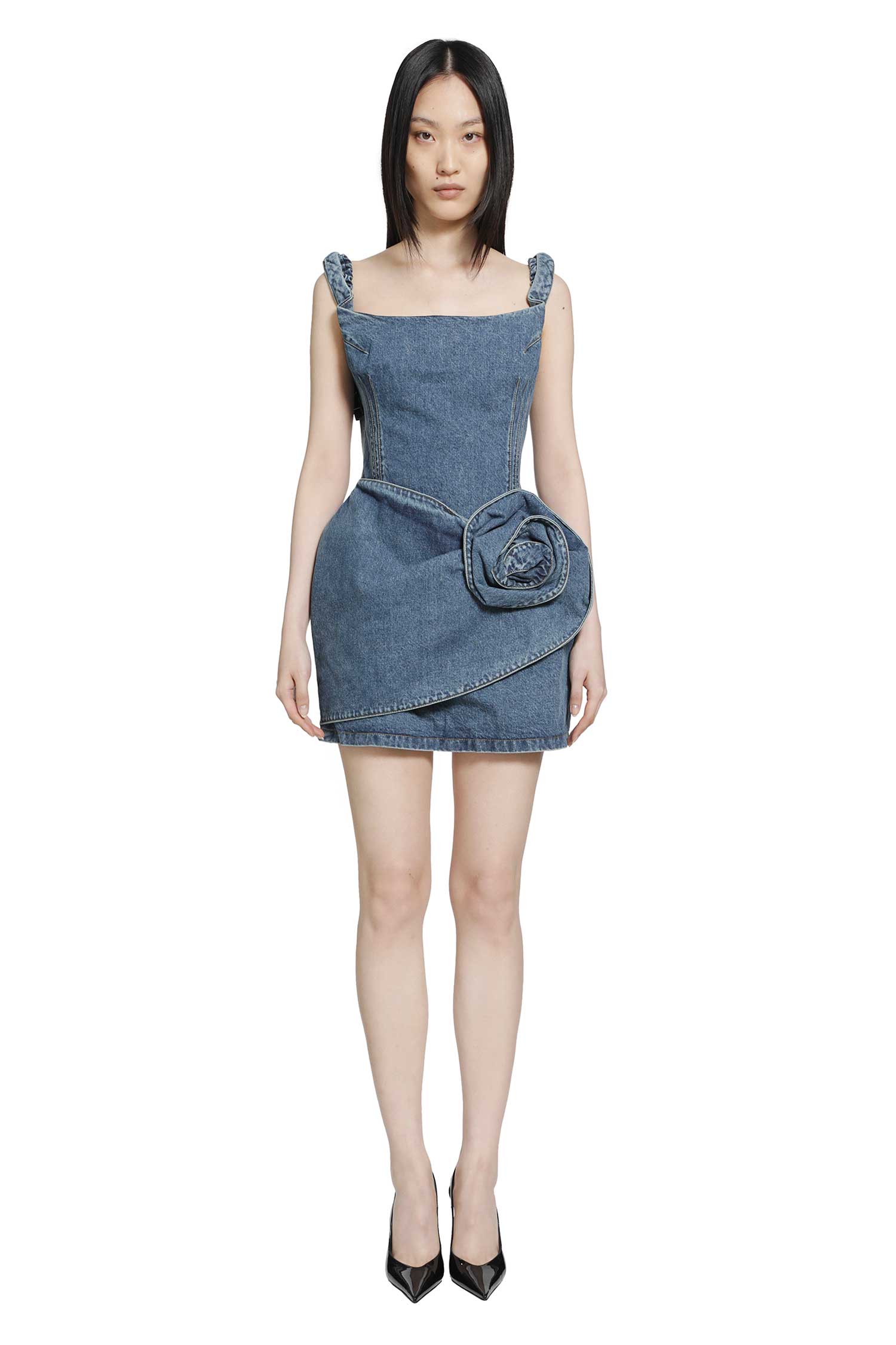 MAGDA BUTRYM Off-Shoulder Denim Mini Dress woman
