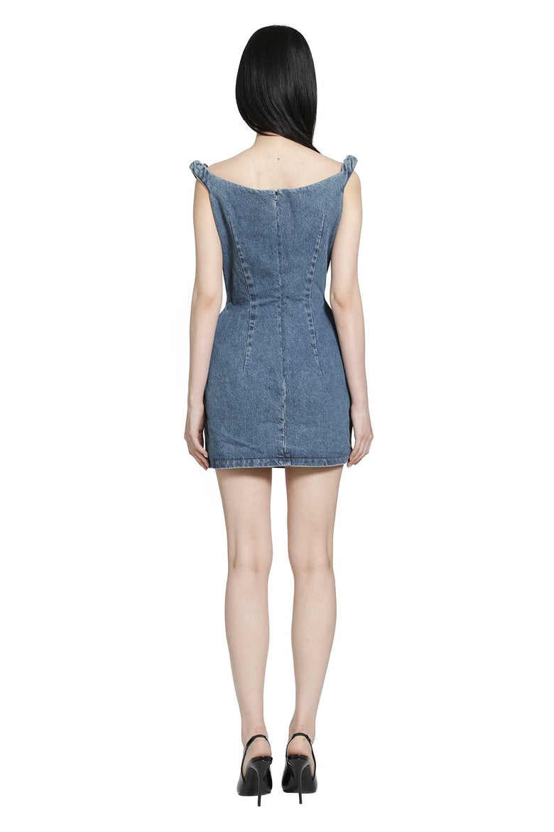 MAGDA BUTRYM Off-Shoulder Denim Mini Dress woman