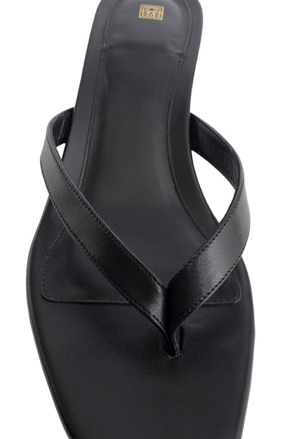 Leather Heeled Flip Flops
