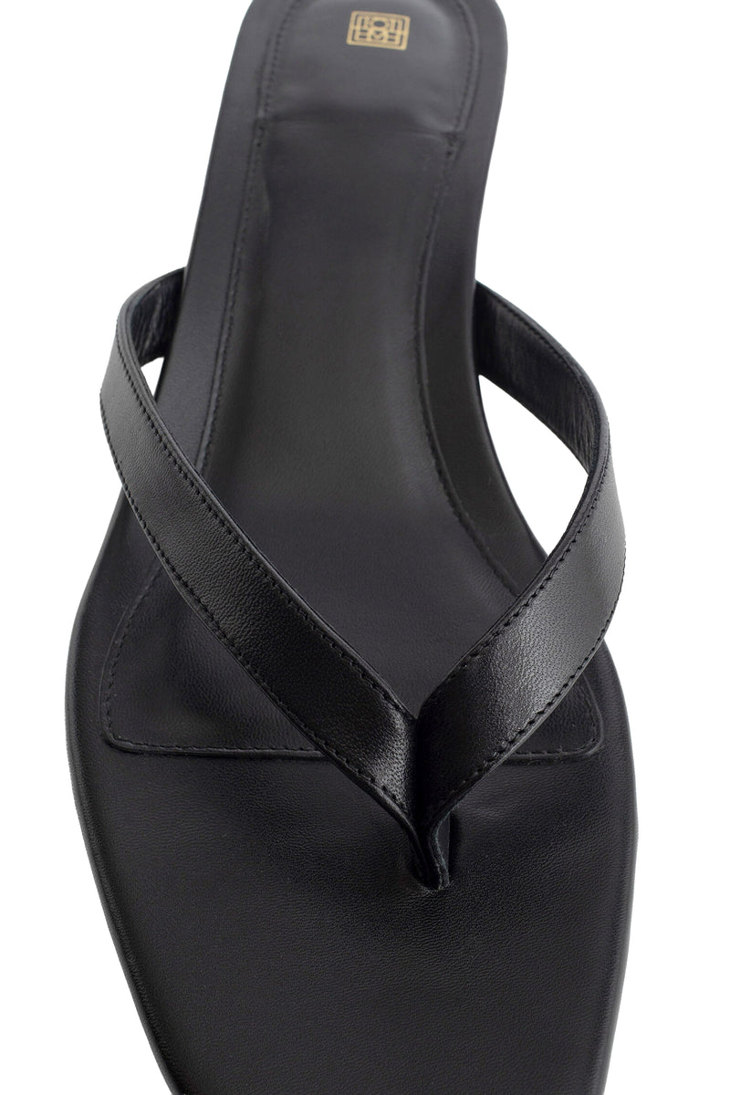TOTEME Leather Heeled Flip Flops woman