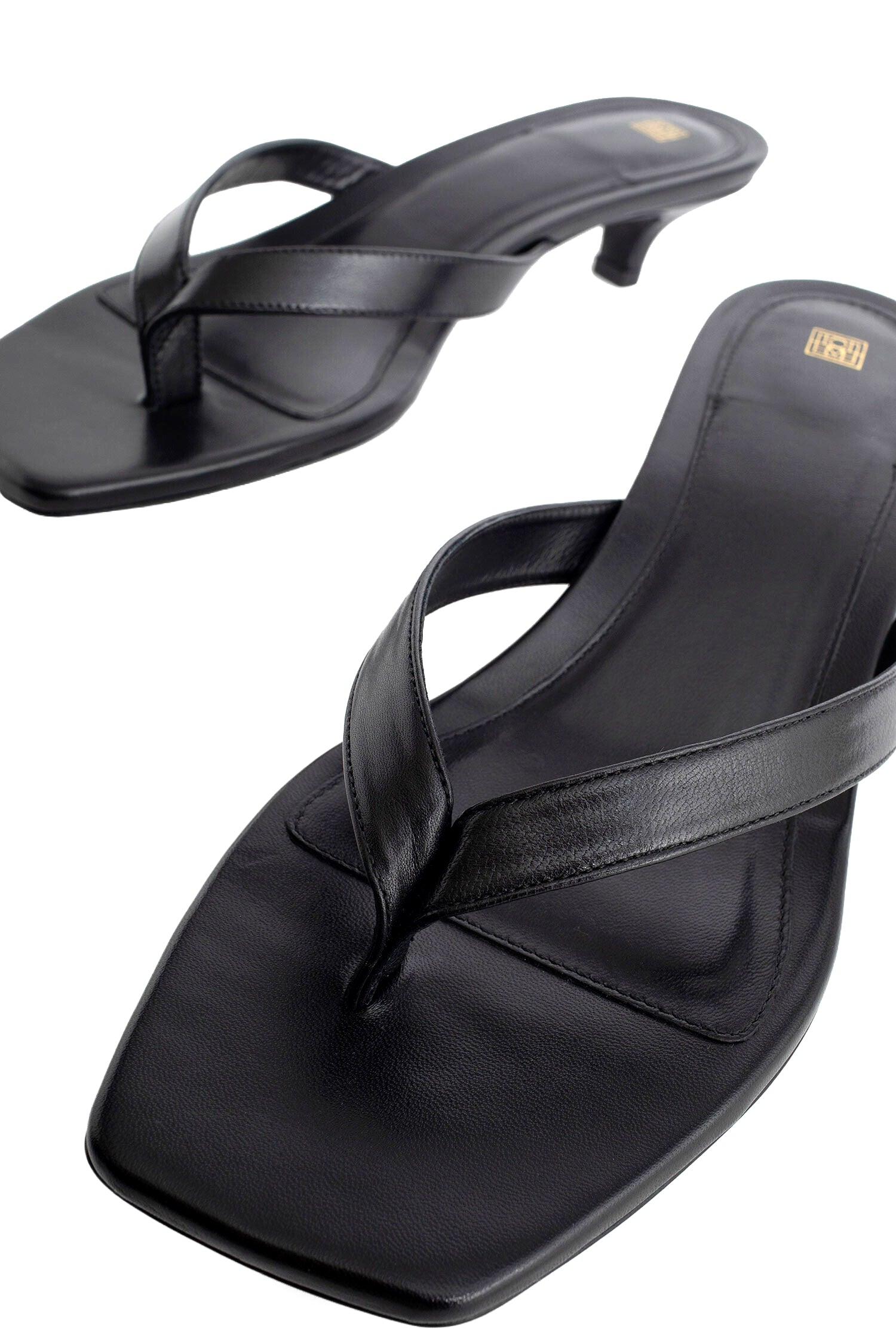 TOTEME Leather Heeled Flip Flops woman