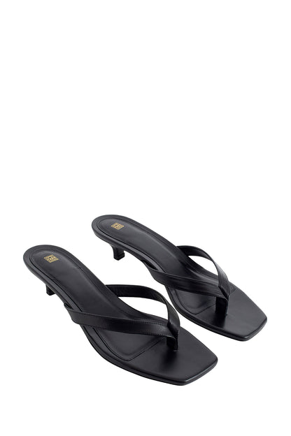Leather Heeled Flip Flops
