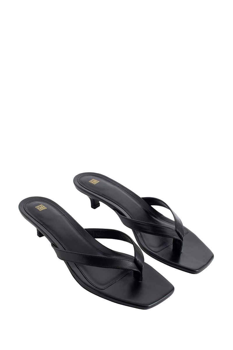 TOTEME Leather Heeled Flip Flops woman