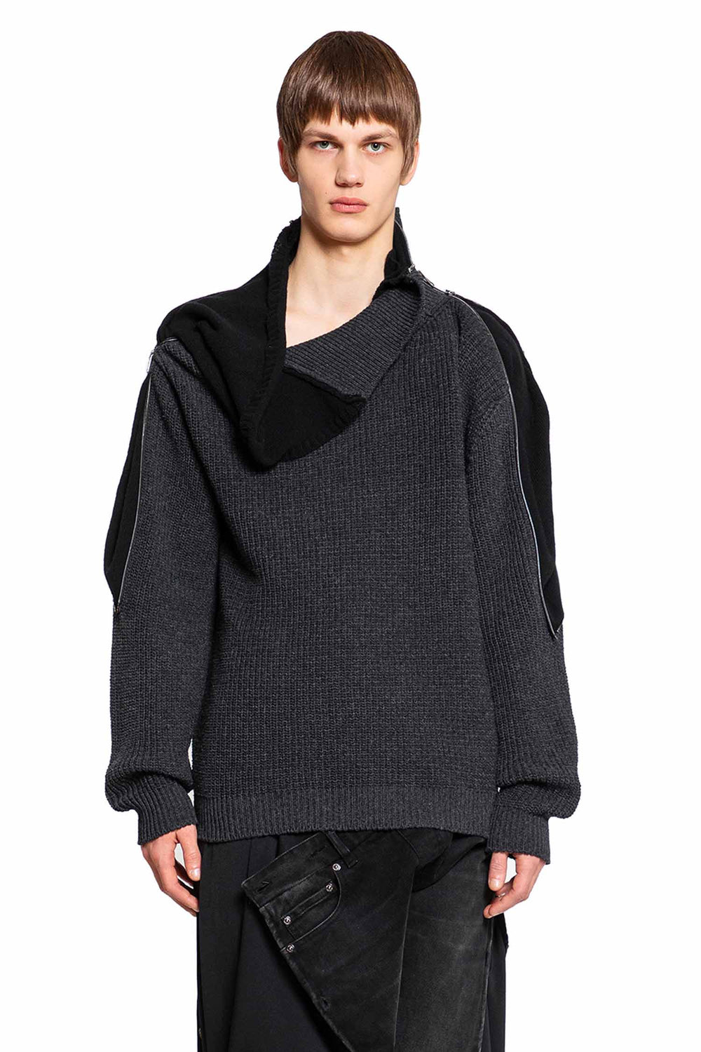 Y/PROJECT MAN GREY KNITWEAR