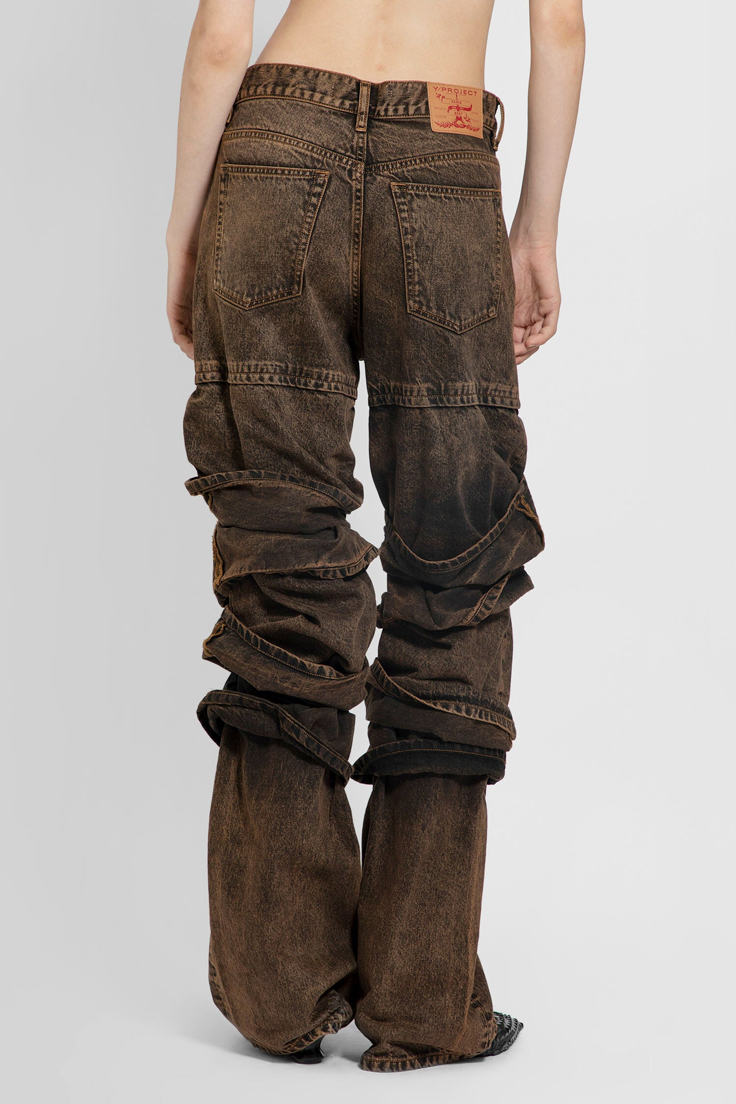 Y/PROJECT WOMAN BROWN JEANS