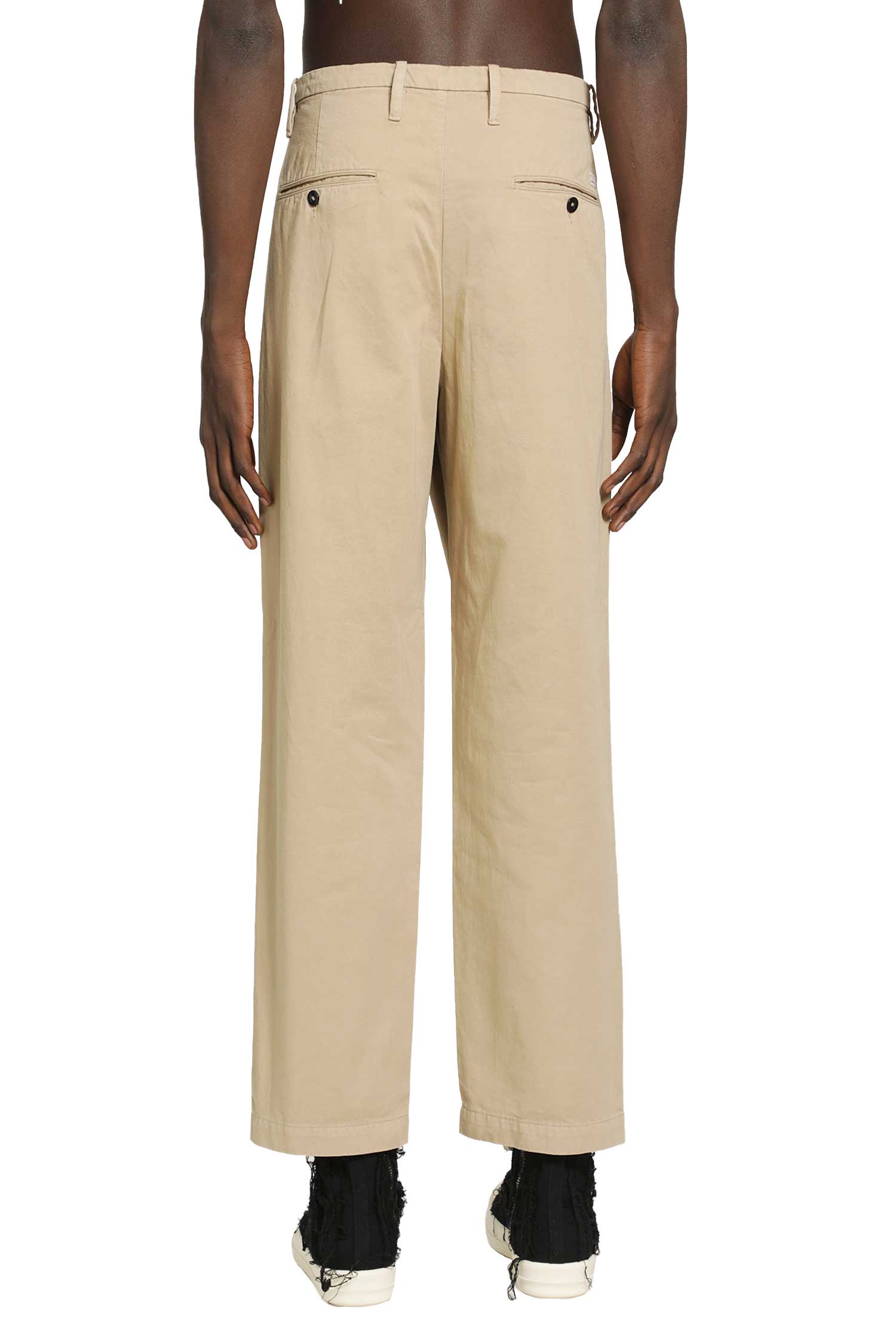 Pleated Cotton Gabardine Trousers