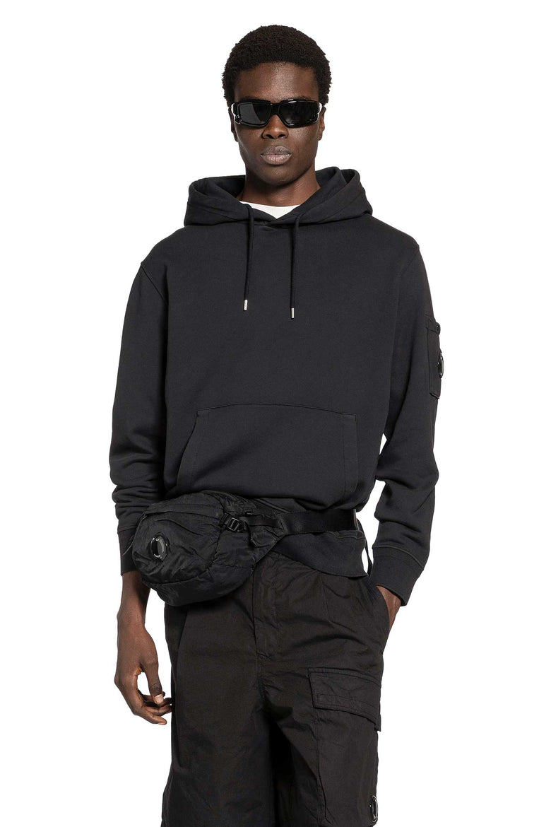 C.P. COMPANY Cotton Diagonal Fleece Lens Hoodie man