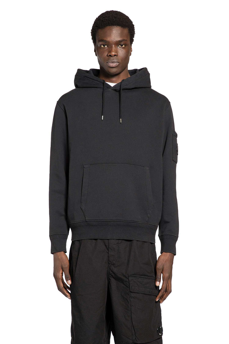 C.P. COMPANY Cotton Diagonal Fleece Lens Hoodie man