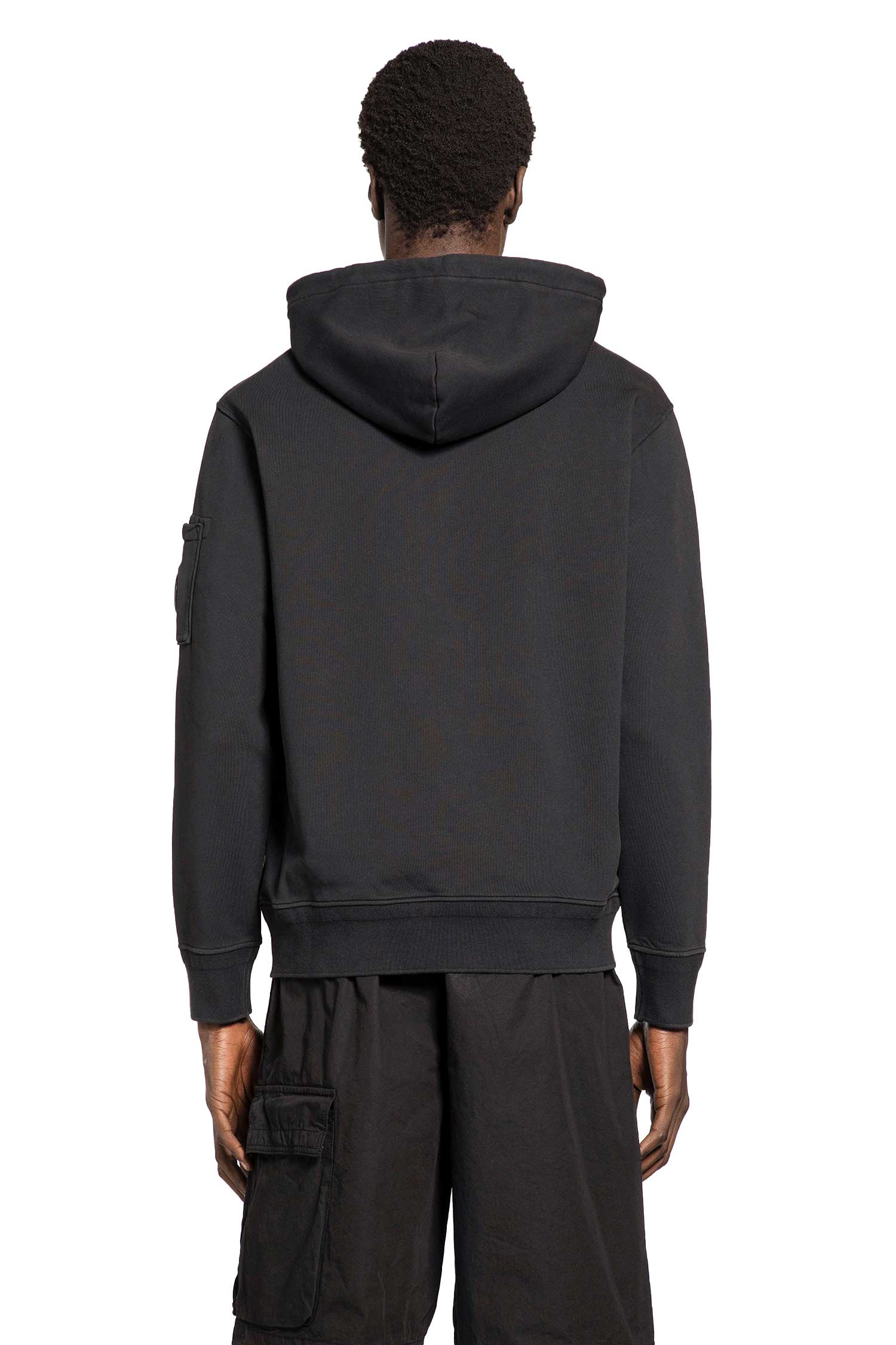 C.P. COMPANY Cotton Diagonal Fleece Lens Hoodie man