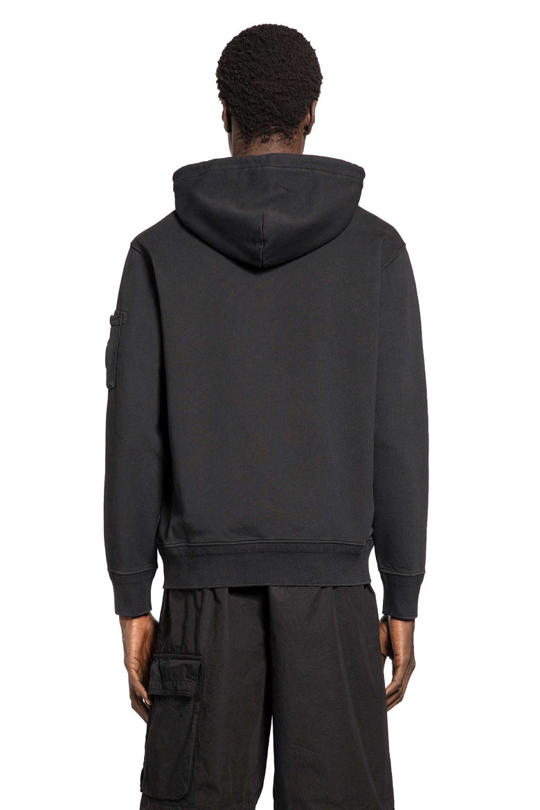 C.P. COMPANY Cotton Diagonal Fleece Lens Hoodie man