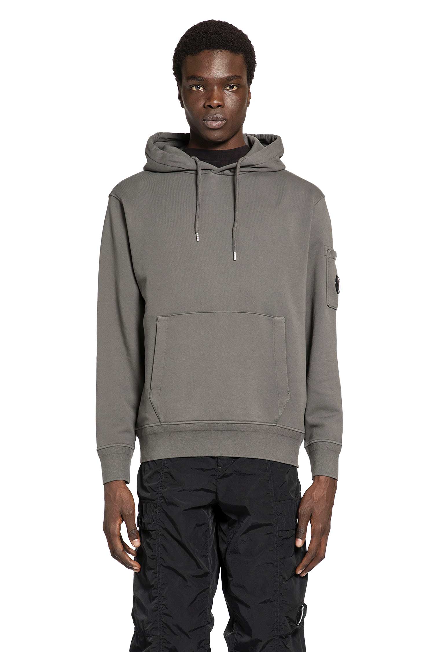 Cotton Diagonal Fleece Hoodie