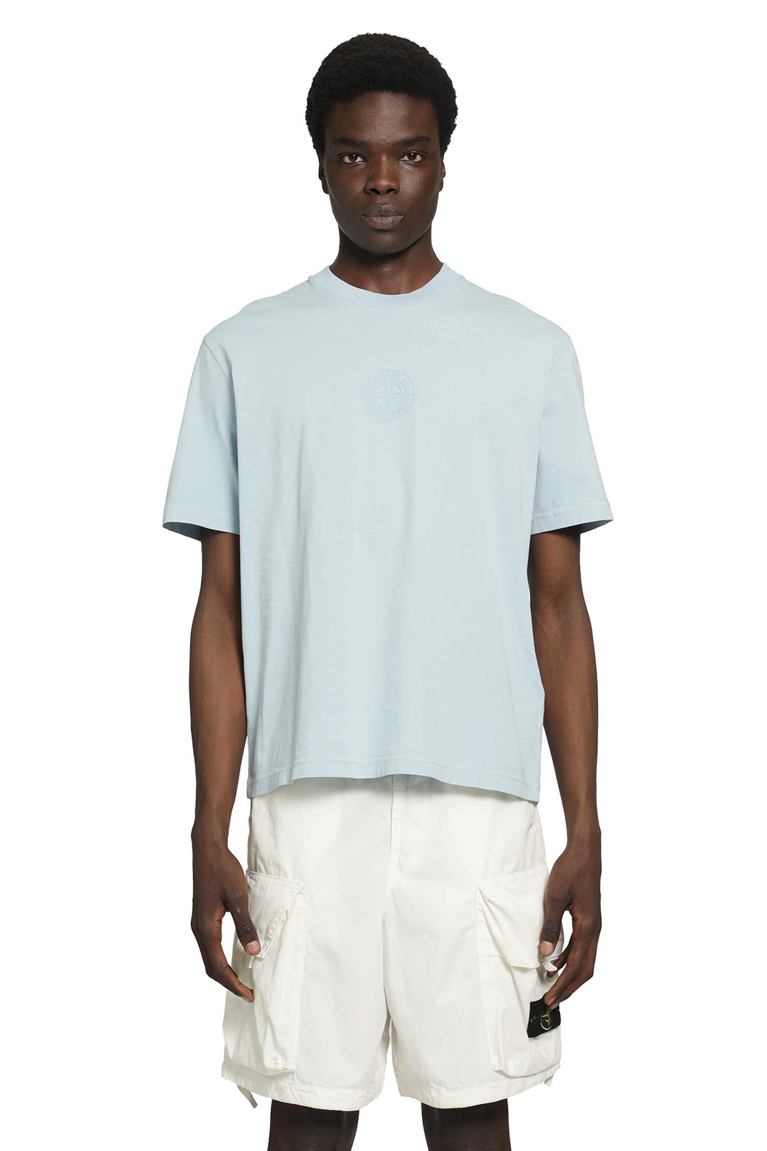 STONE ISLAND Logo Print Jersey T-Shirt man