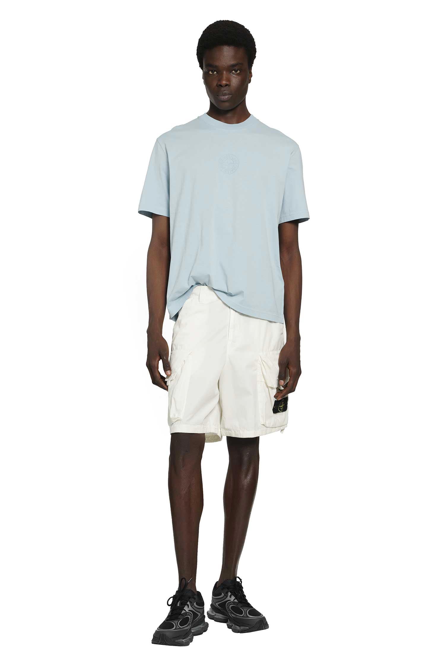 STONE ISLAND Logo Print Jersey T-Shirt man