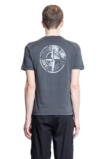 STONE ISLAND MAN GREY T-SHIRTS & TANK TOPS