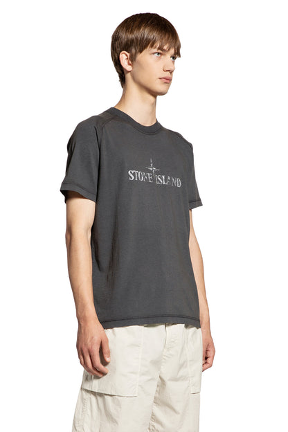 STONE ISLAND MAN GREY T-SHIRTS & TANK TOPS