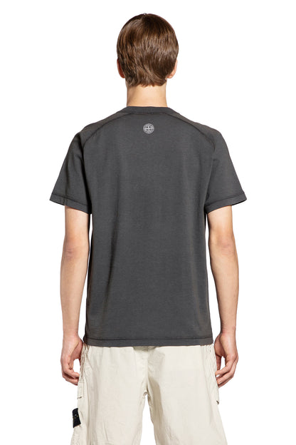 STONE ISLAND MAN GREY T-SHIRTS & TANK TOPS