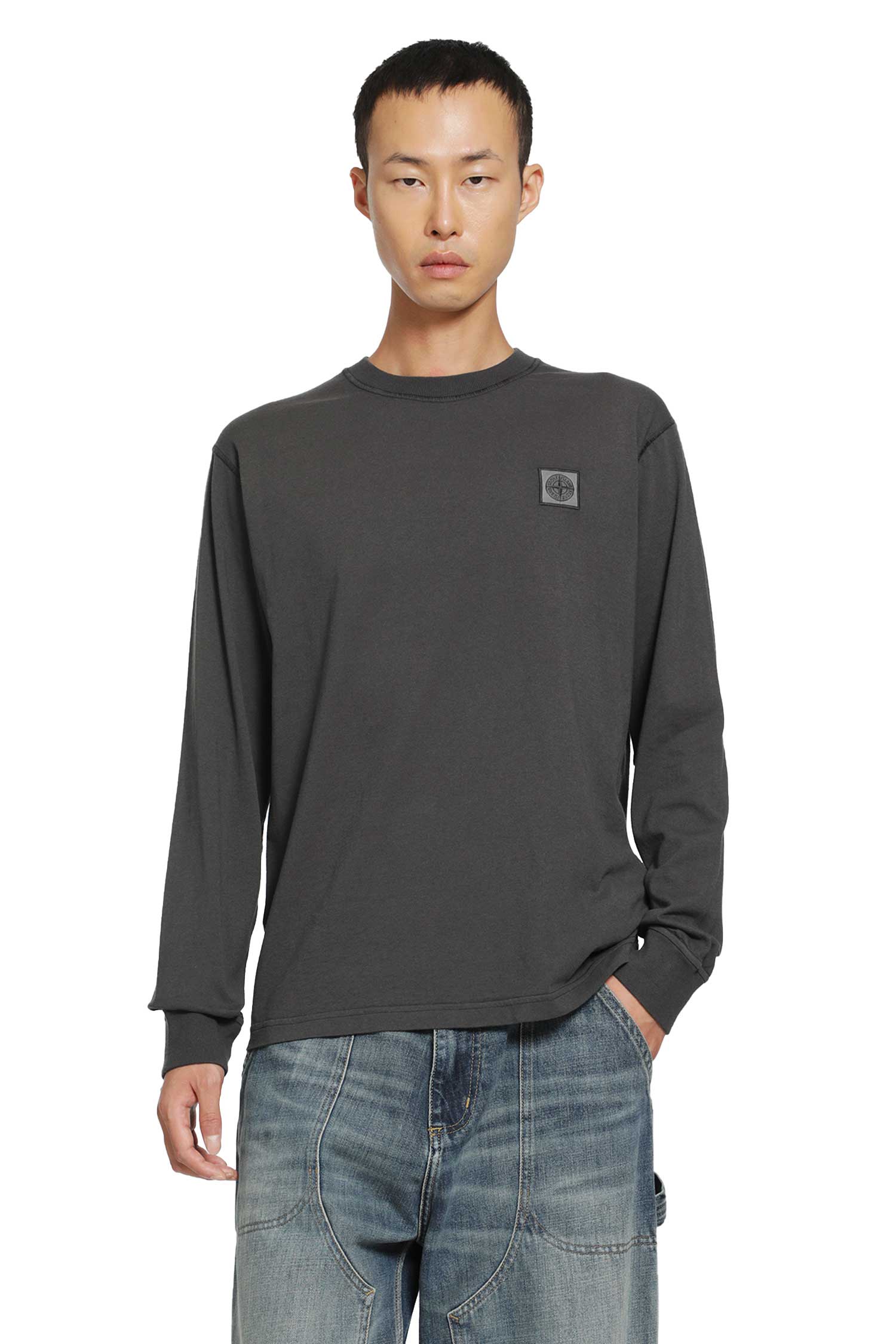 2100025 Cotton Jersey 'Fissato' Effect LS T-Shirt