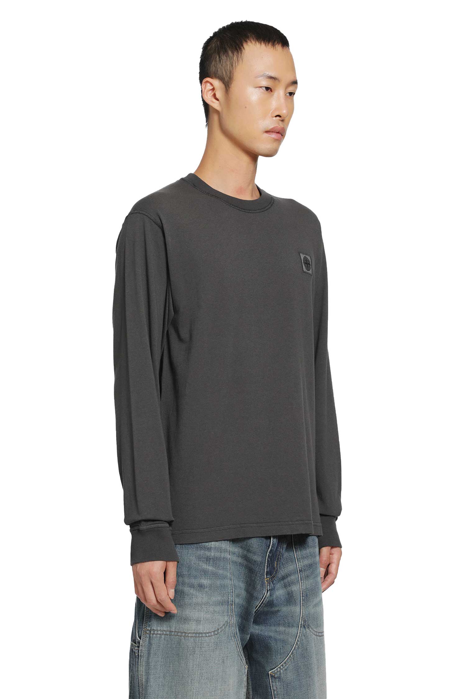 2100025 Cotton Jersey 'Fissato' Effect LS T-Shirt