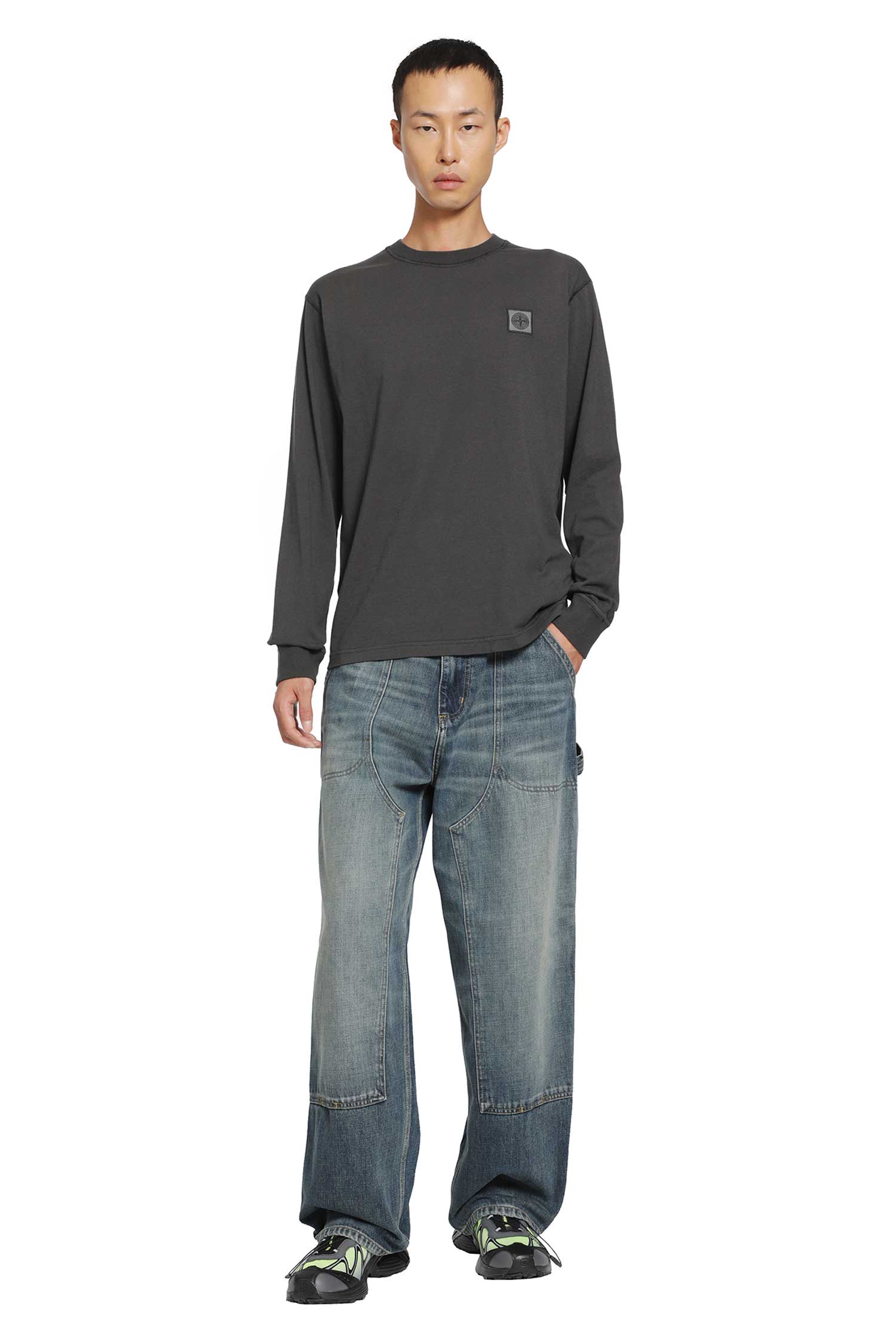 2100025 Cotton Jersey 'Fissato' Effect LS T-Shirt