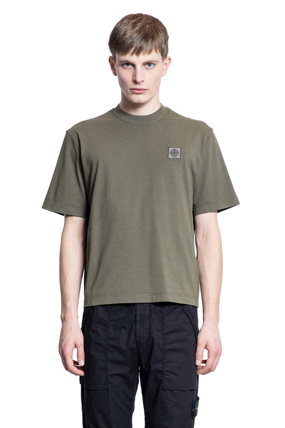 STONE ISLAND MAN GREEN T-SHIRTS & TANK TOPS