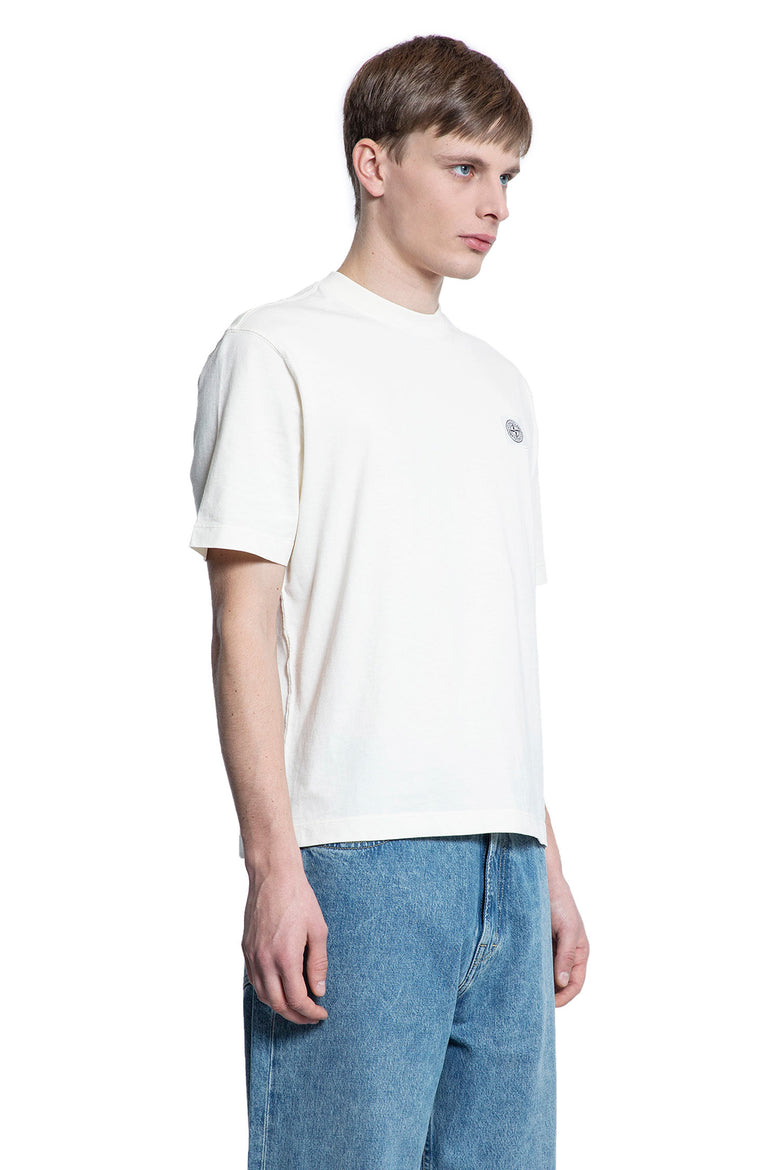 STONE ISLAND MAN WHITE T-SHIRTS & TANK TOPS