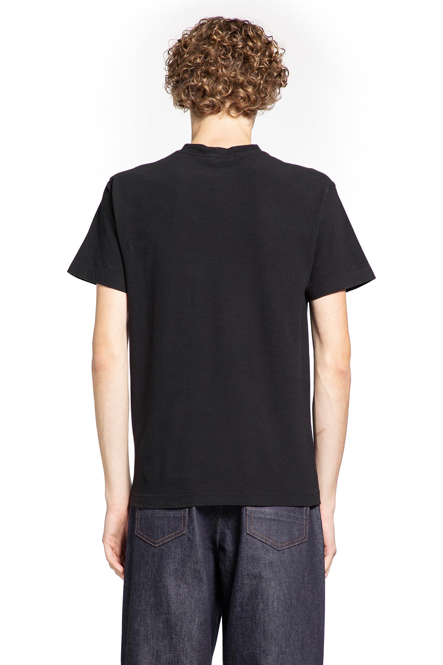STONE ISLAND MAN BLACK T-SHIRTS & TANK TOPS