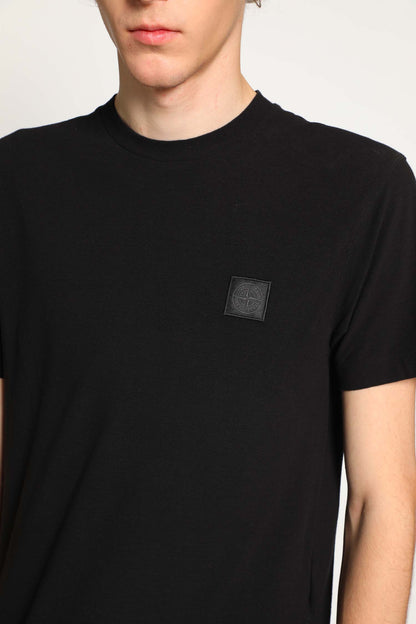 STONE ISLAND MAN BLACK T-SHIRTS & TANK TOPS