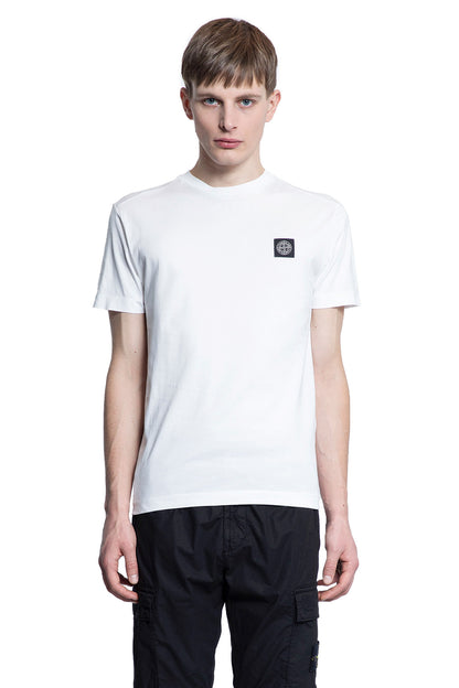 STONE ISLAND MAN WHITE T-SHIRTS & TANK TOPS