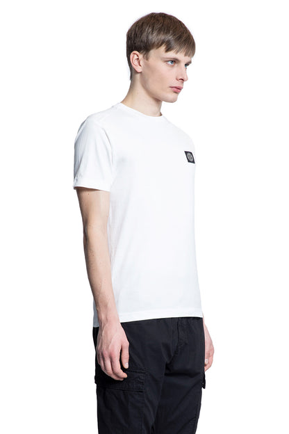 STONE ISLAND MAN WHITE T-SHIRTS & TANK TOPS