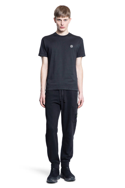 STONE ISLAND MAN BLACK T-SHIRTS & TANK TOPS