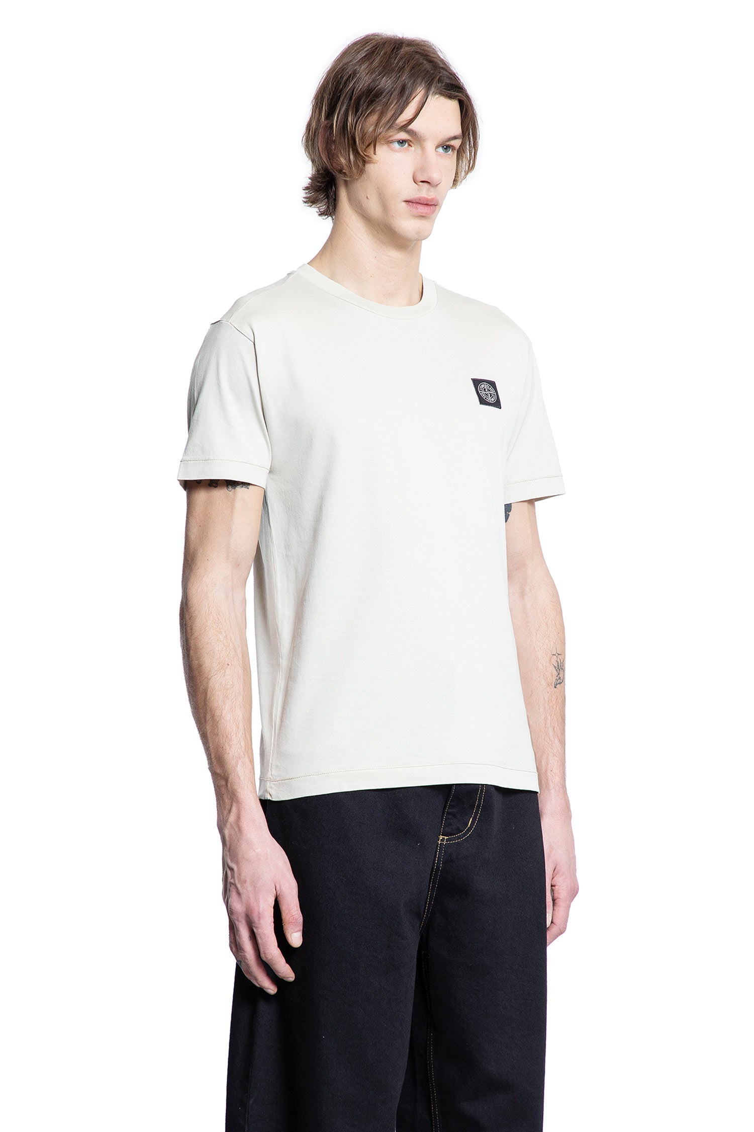 STONE ISLAND MAN OFF-WHITE T-SHIRTS & TANK TOPS